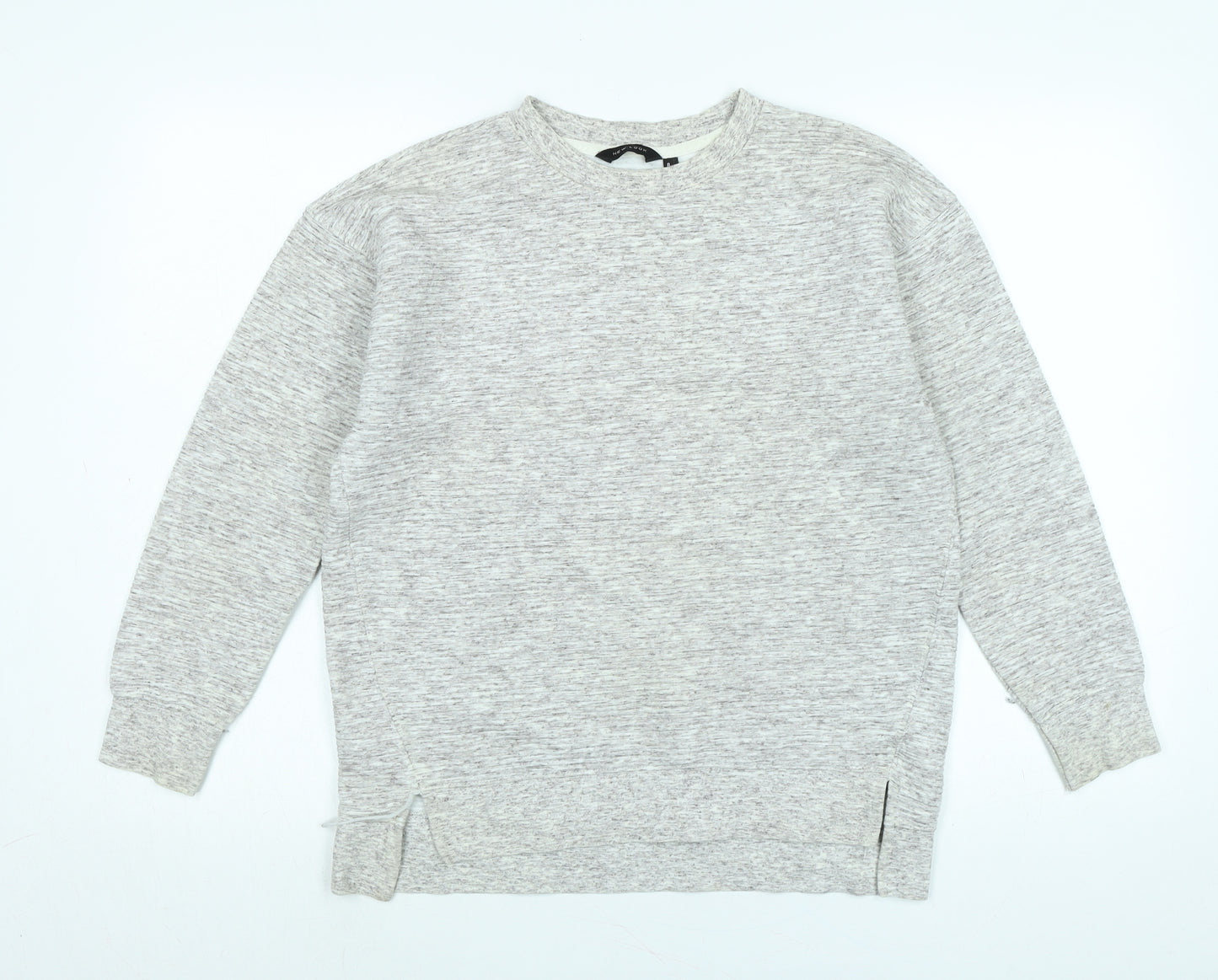 New Look Womens Grey Cotton Pullover Sweatshirt Size M