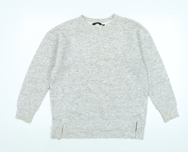 New Look Womens Grey Cotton Pullover Sweatshirt Size M