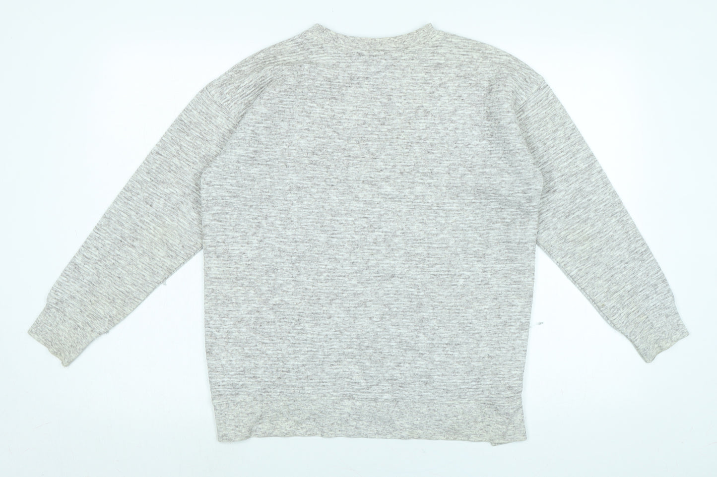 New Look Womens Grey Cotton Pullover Sweatshirt Size M