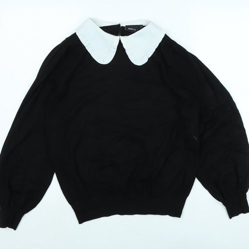 NEXT Womens Black Collared Polyester Pullover Jumper Size M