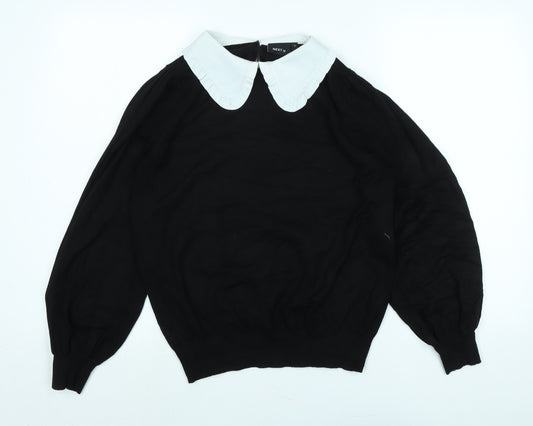 NEXT Womens Black Collared Polyester Pullover Jumper Size M