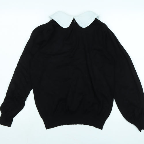 NEXT Womens Black Collared Polyester Pullover Jumper Size M