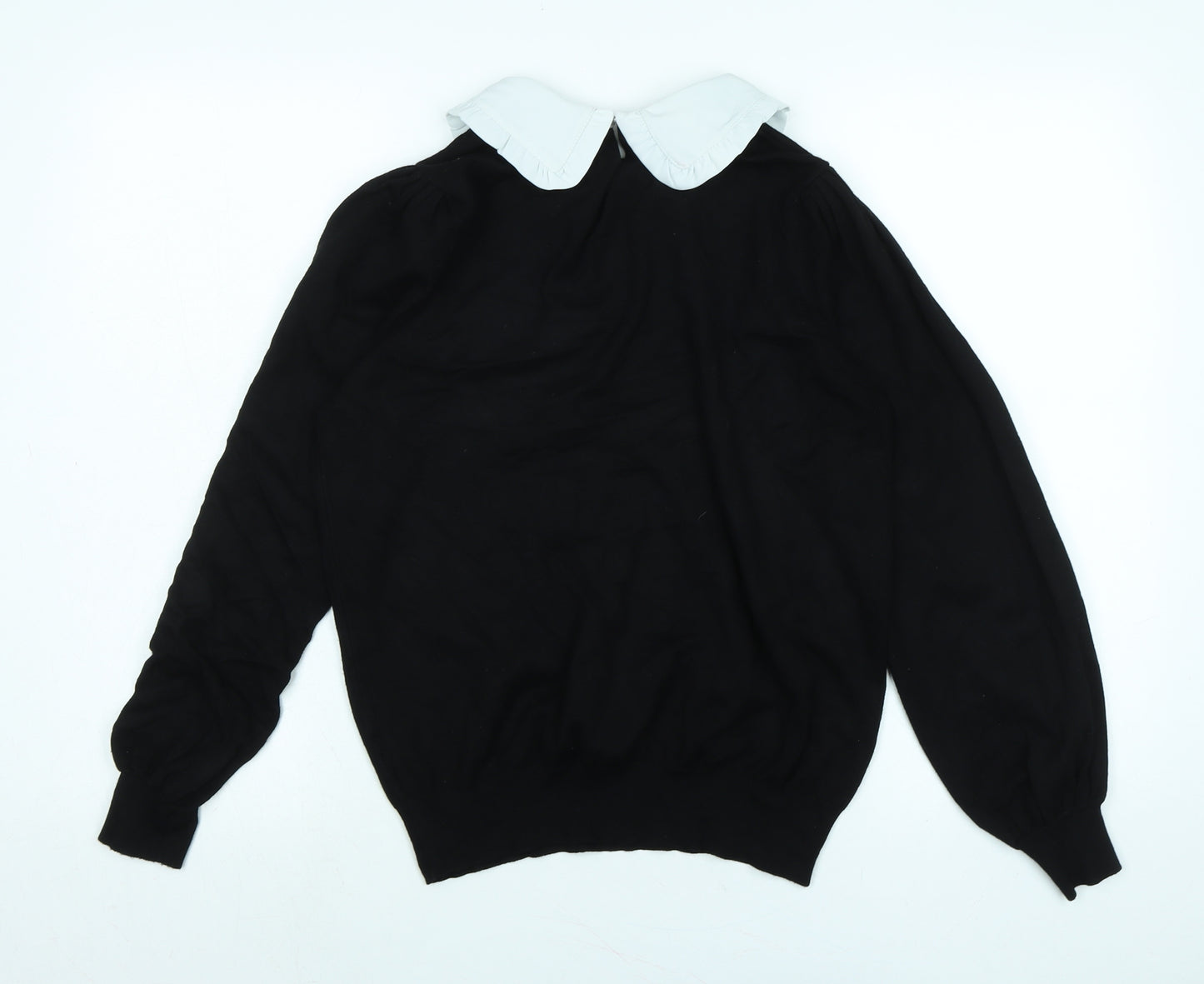 NEXT Womens Black Collared Polyester Pullover Jumper Size M