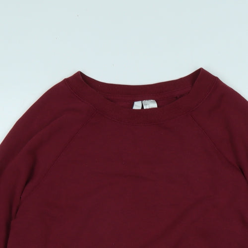 Divided Womens Red Cotton Pullover Sweatshirt Size S
