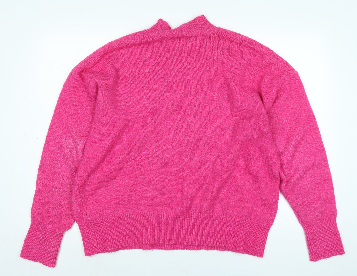 La radoute Womens Pink Mock Neck Acrylic Pullover Jumper Size XL