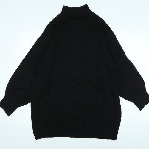 Divided Womens Black Mock Neck Acrylic Pullover Jumper Size S - Hyped