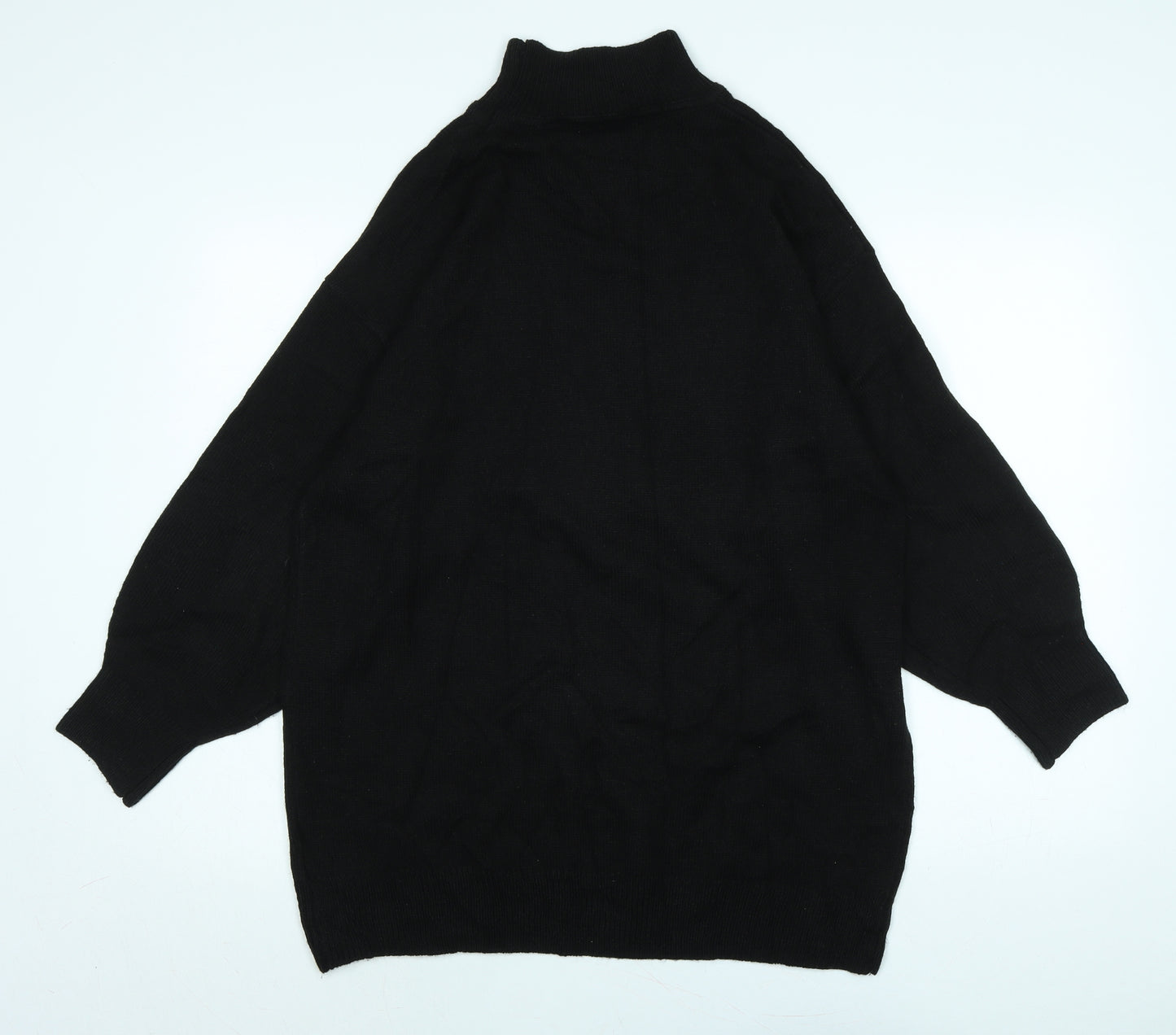 Divided Womens Black Mock Neck Acrylic Pullover Jumper Size S - Hyped