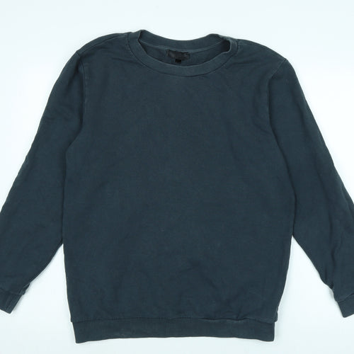 Topshop Womens Blue Cotton Pullover Sweatshirt Size 8