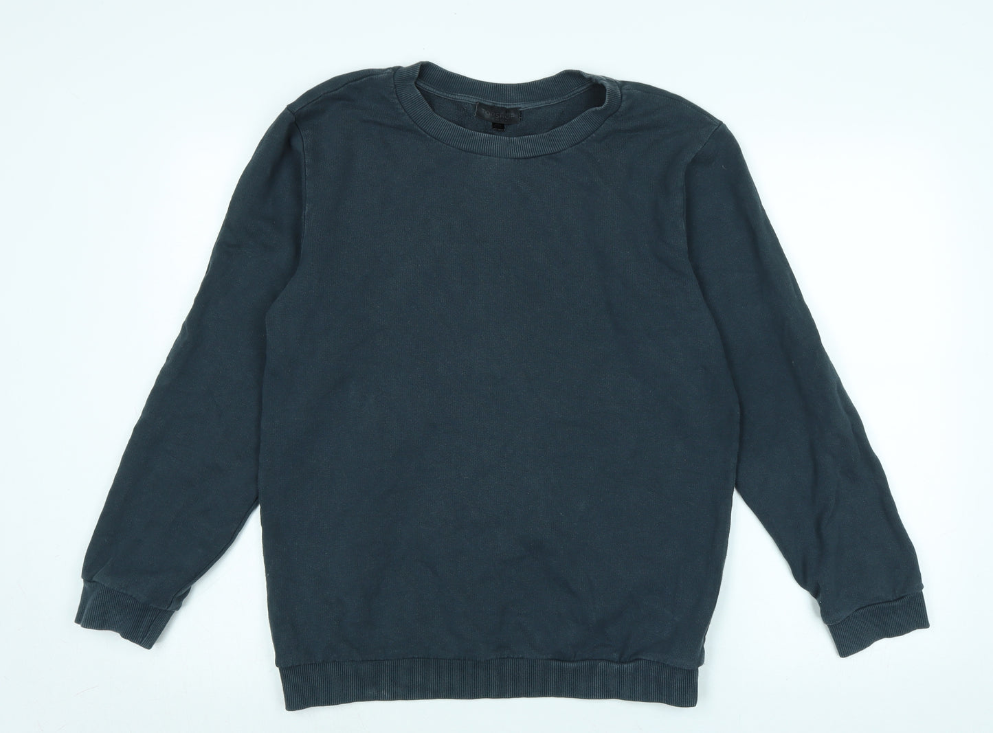 Topshop Womens Blue Cotton Pullover Sweatshirt Size 8