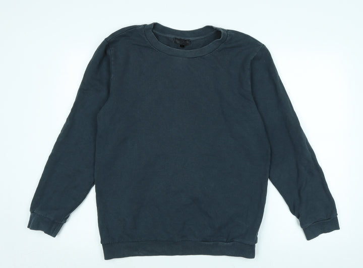 Topshop Womens Blue Cotton Pullover Sweatshirt Size 8