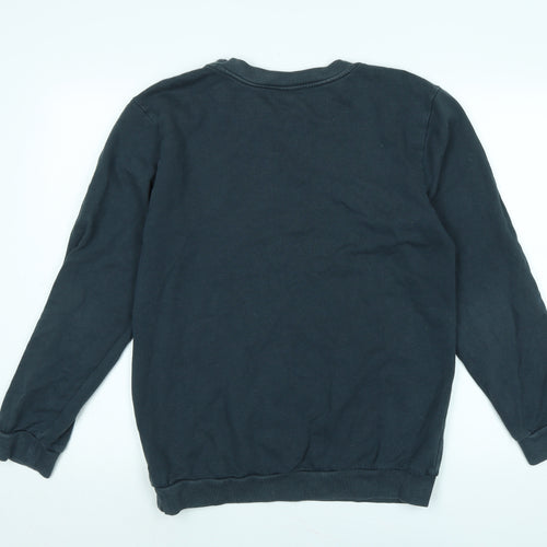 Topshop Womens Blue Cotton Pullover Sweatshirt Size 8