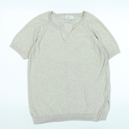 NEXT Womens Gold V-Neck Viscose Pullover Jumper Size 12