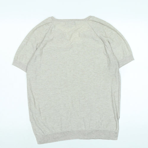 NEXT Womens Gold V-Neck Viscose Pullover Jumper Size 12