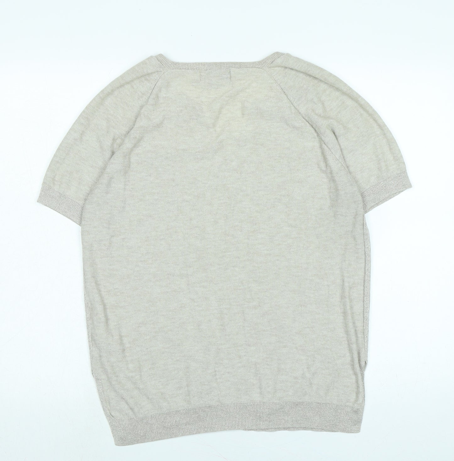 NEXT Womens Gold V-Neck Viscose Pullover Jumper Size 12