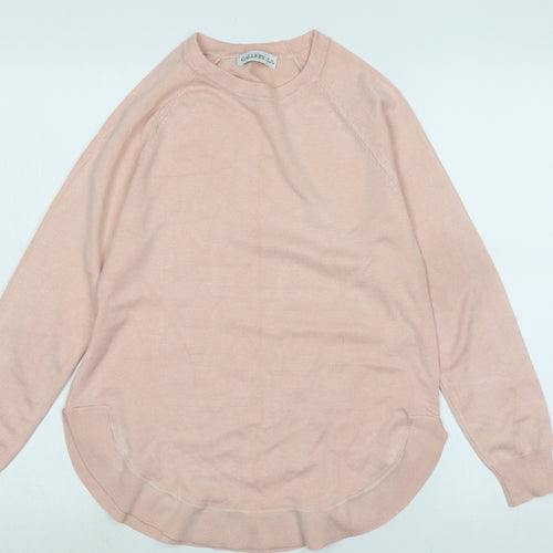 Gallery Womens Pink Crew Neck Polyester Pullover Jumper Size XS