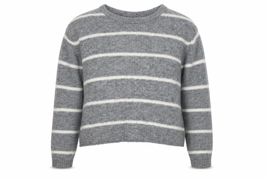 Front view of Divided women’s grey crew neck polyester jumper, size S