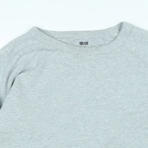 Uniqlo Womens Grey Polyester Pullover Sweatshirt Size S