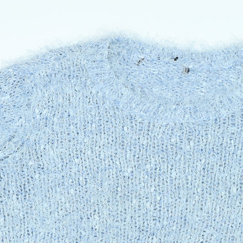 Marks and Spencer Womens Blue Scoop Neck Polyester Pullover Jumper Size 18