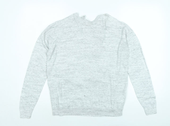 NEXT Womens Grey High Neck Viscose Pullover Jumper Size 16