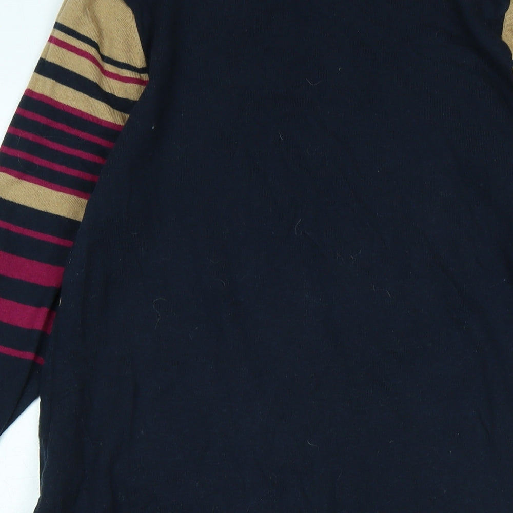 NEXT Womens Blue Cotton Jumper Dress Size 16 Collared