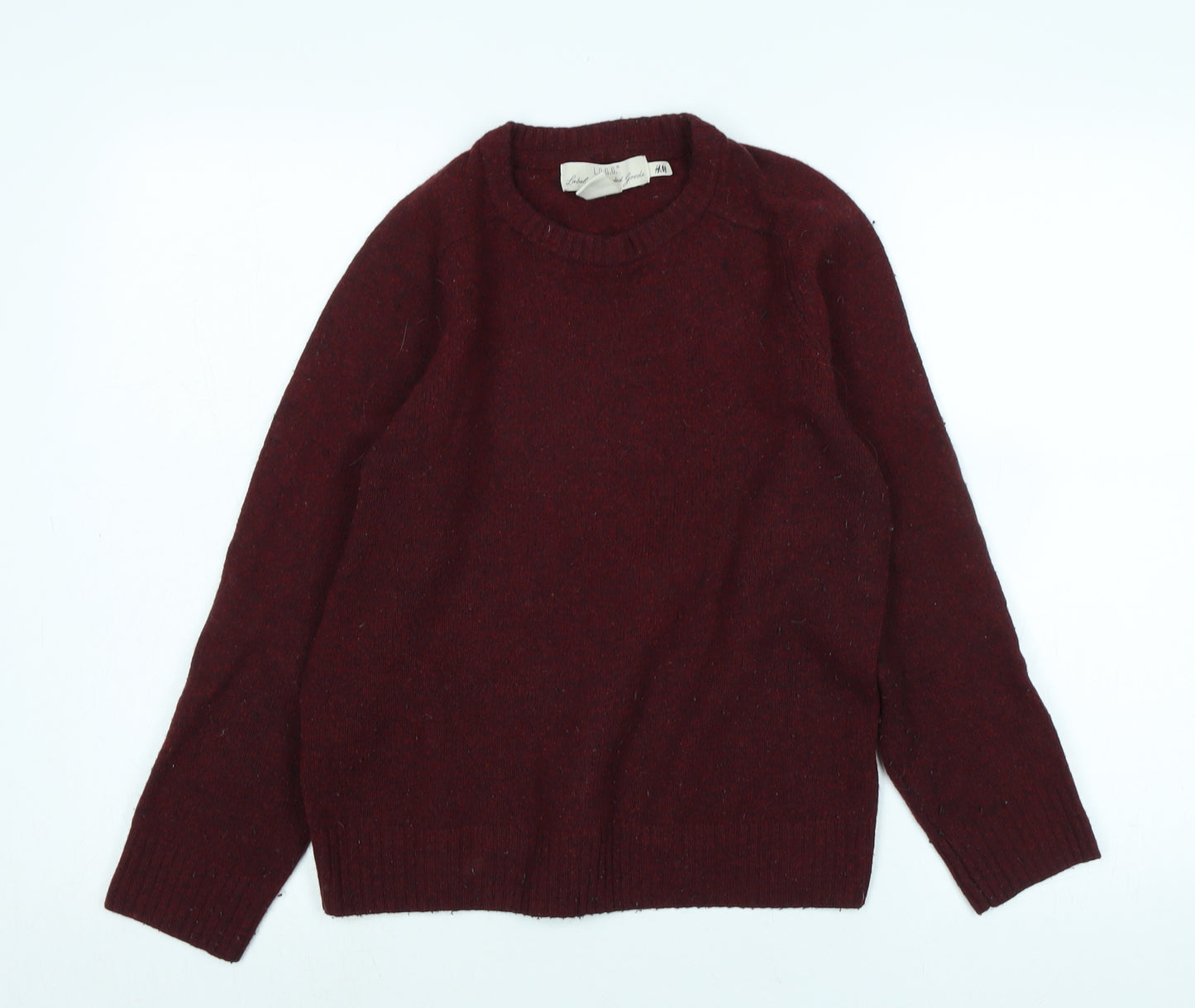 H&M Womens Red Crew Neck Polyimide Pullover Jumper Size M