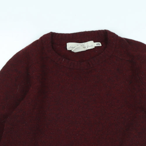 H&M Womens Red Crew Neck Polyimide Pullover Jumper Size M