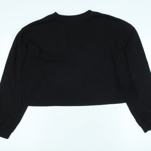 Pull&Bear Womens Black Polyester Pullover Sweatshirt Size L