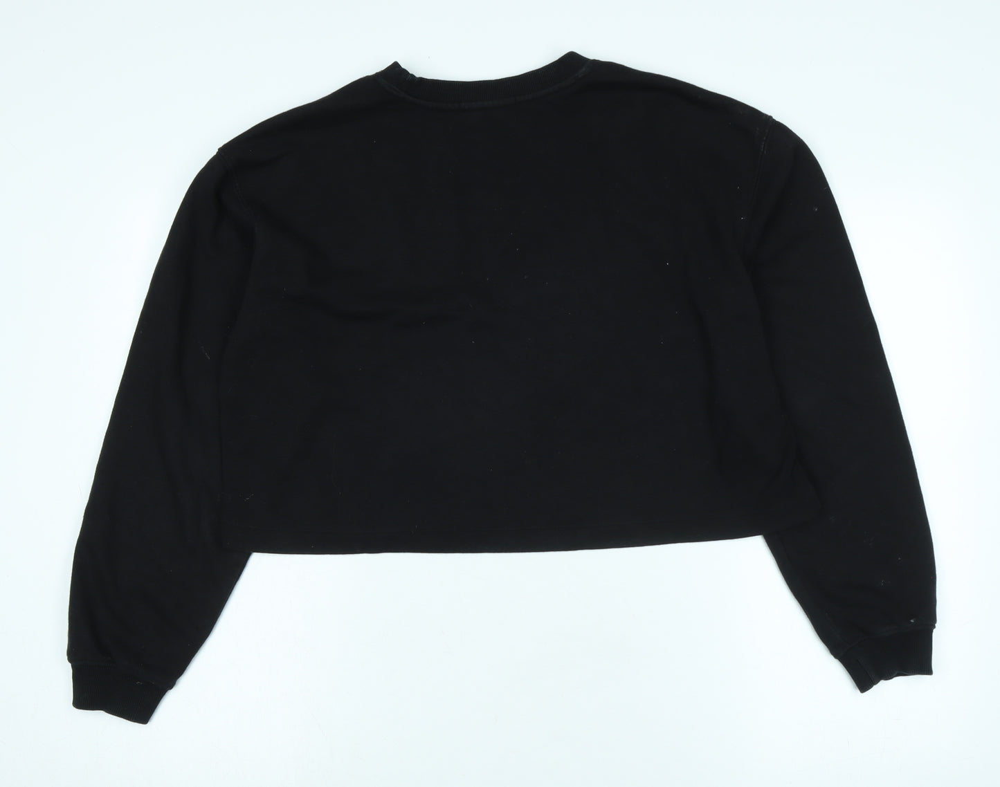 Pull&Bear Womens Black Polyester Pullover Sweatshirt Size L
