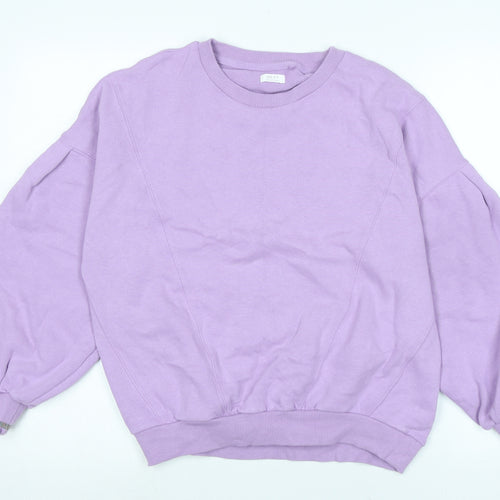NEXT Girls Purple Polyester Pullover Sweatshirt Size 15 Years - Glitter band to cuffs.