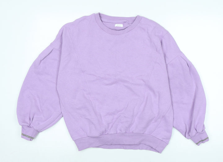 NEXT Girls Purple Polyester Pullover Sweatshirt Size 15 Years - Glitter band to cuffs.