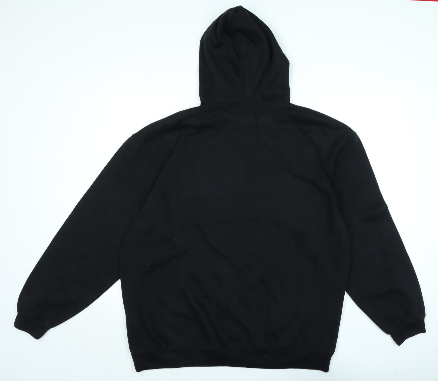 boohoo man Mens Black Polyester Pullover Hoodie Size L - MAN