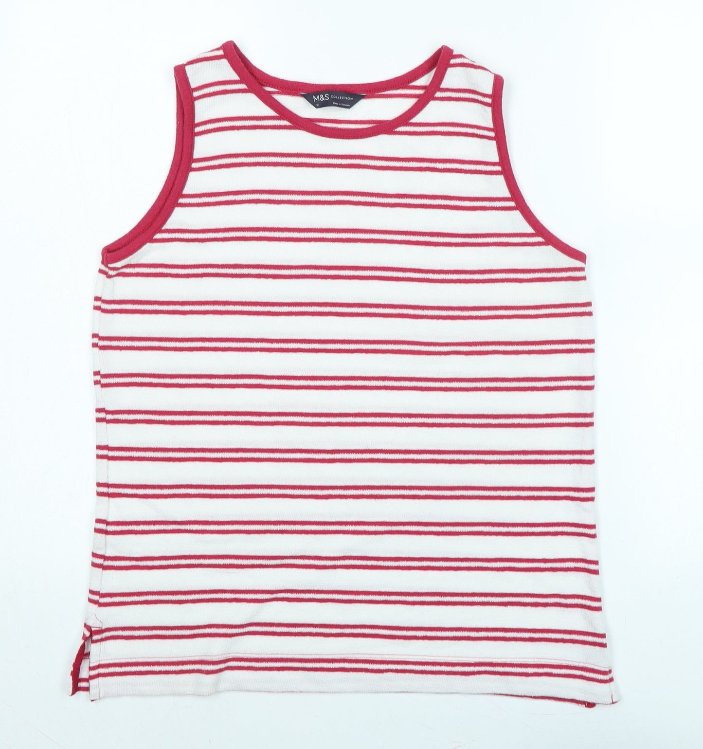 Marks and Spencer Womens White Scoop Neck Polyester Vest Jumper Size 12