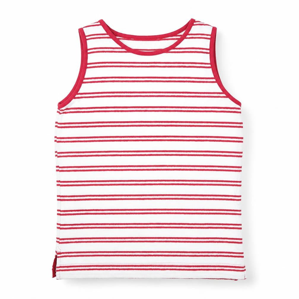 Front view of Marks & Spencer women’s white scoop neck polyester vest jumper, size UK 12