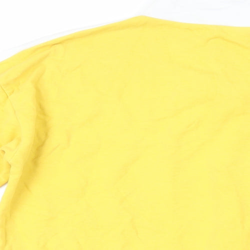 New Look Womens Yellow Colourblock Cotton Pullover Sweatshirt Size 10 Zip