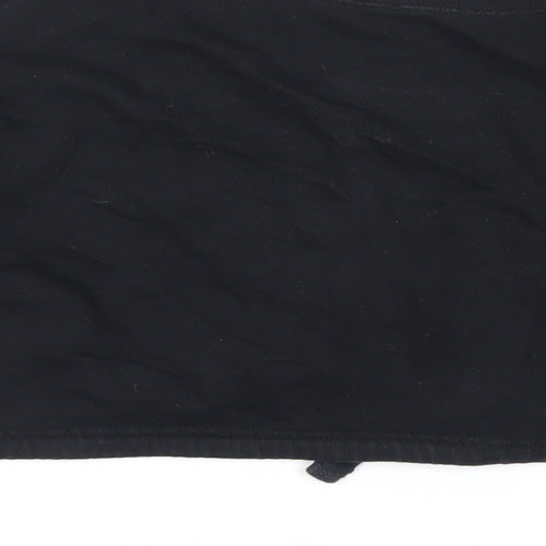 Zara Womens Black Cotton Pullover Sweatshirt Size S Pullover - Cropped Slogan
