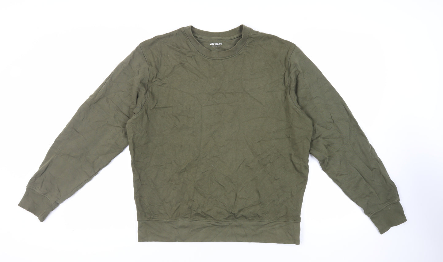 John Lewis Mens Green Cotton Pullover Sweatshirt Size L