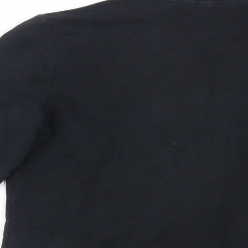 Marks and Spencer Womens Black Cotton Full Zip Sweatshirt Size 12 Zip