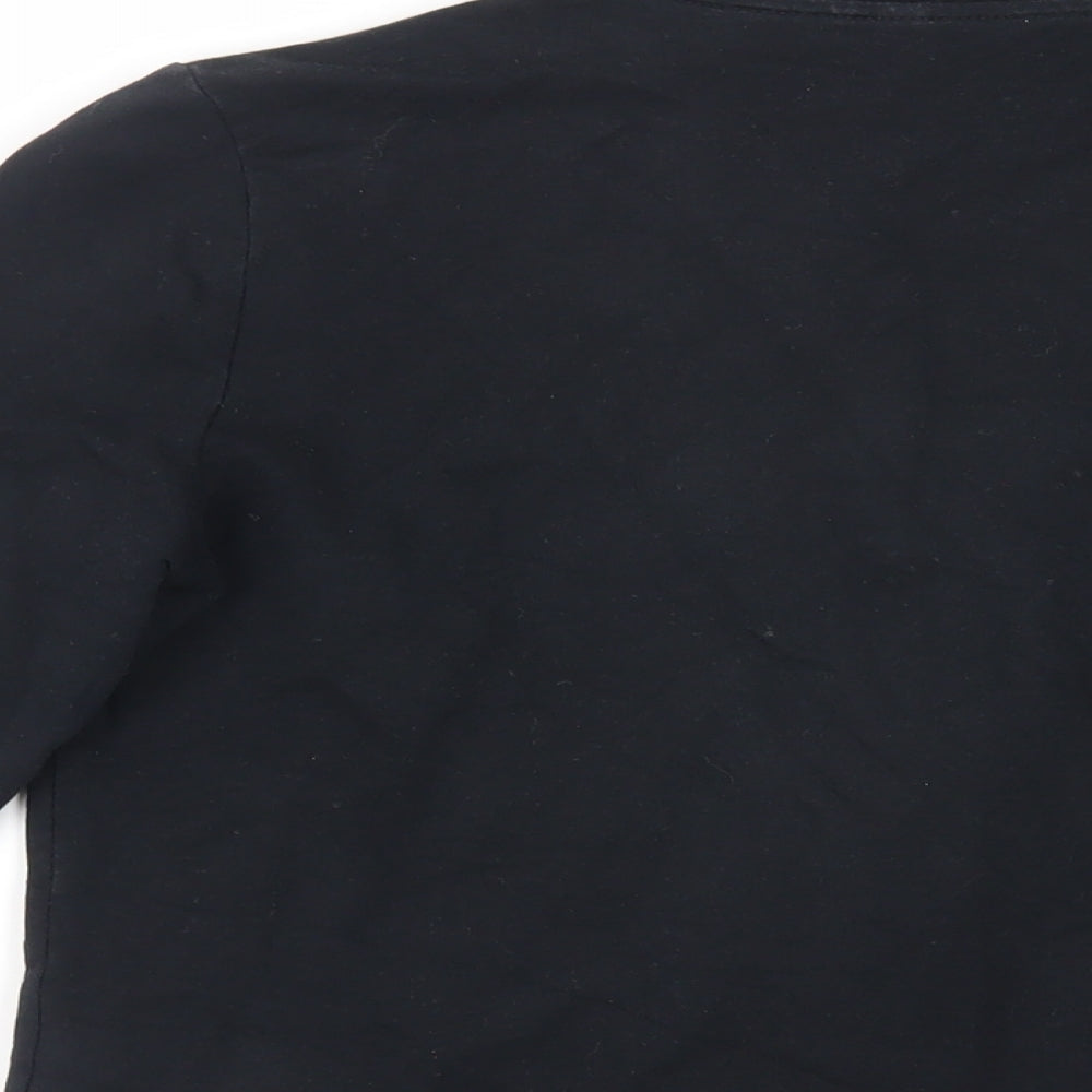 Marks and Spencer Womens Black Cotton Full Zip Sweatshirt Size 12 Zip