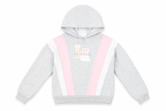 California Girls Grey Colourblock Cotton Pullover Hoodie Size 8-9 Years Pullover