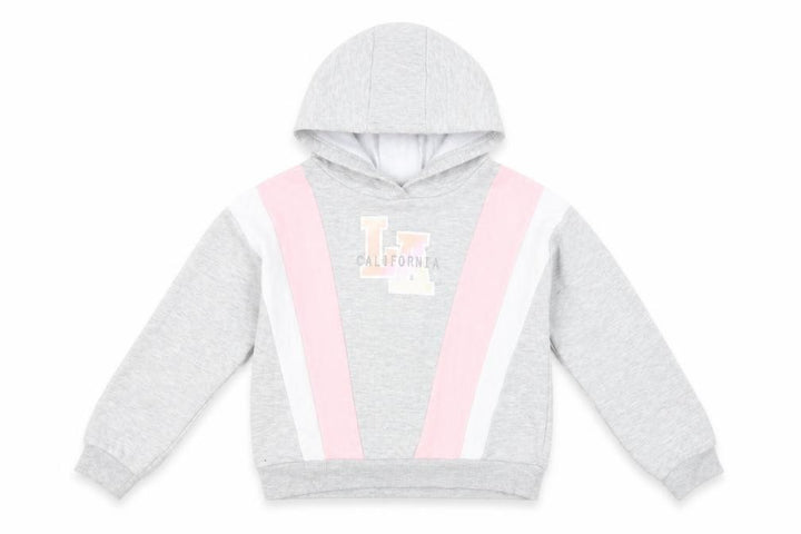 California Girls Grey Colourblock Cotton Pullover Hoodie Size 8-9 Years Pullover