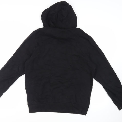 ASOS Mens Black Cotton Pullover Hoodie Size L - Pockets