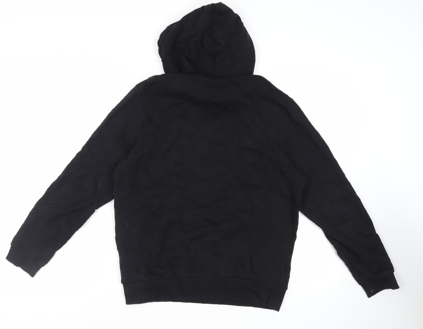 ASOS Mens Black Cotton Pullover Hoodie Size L - Pockets