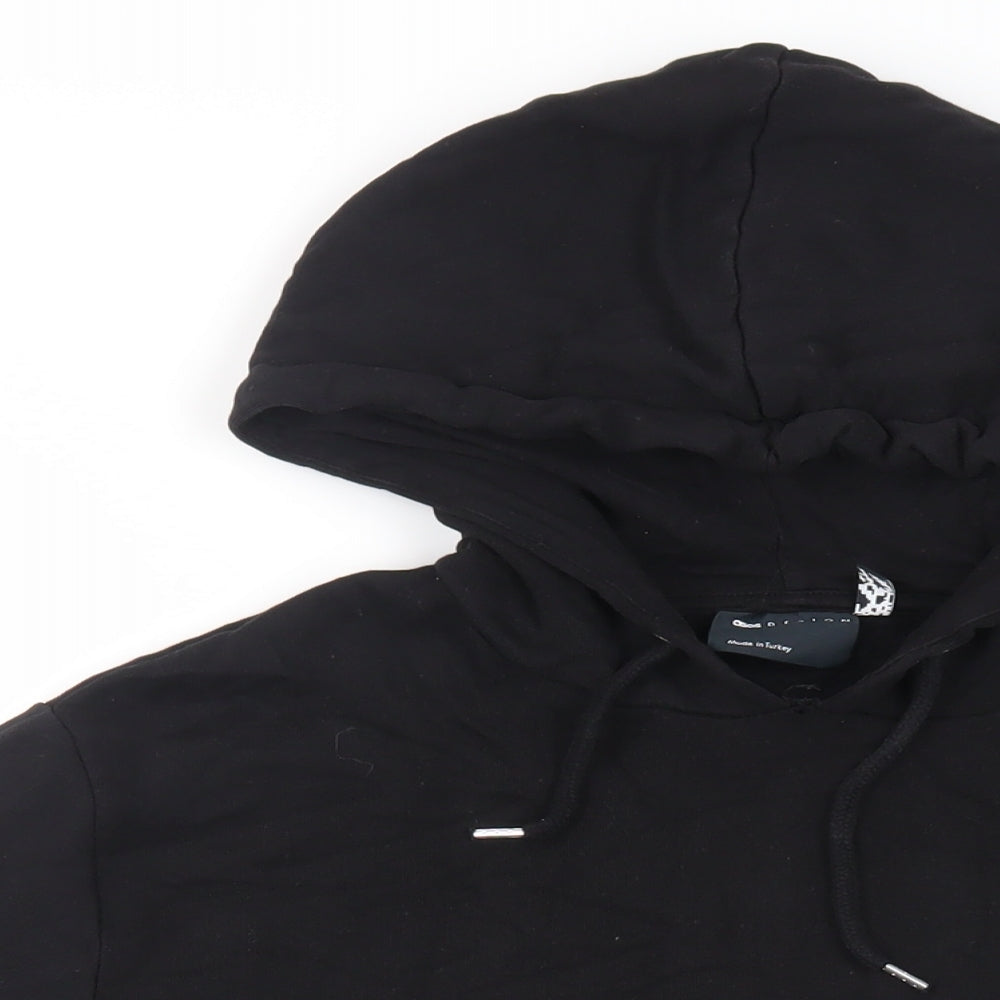 ASOS Mens Black Cotton Pullover Hoodie Size L - Pockets