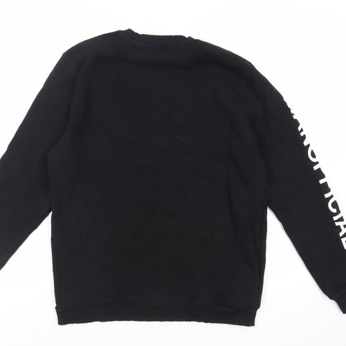 Boohoo Man Mens Black Cotton Pullover Sweatshirt Size L - Logo