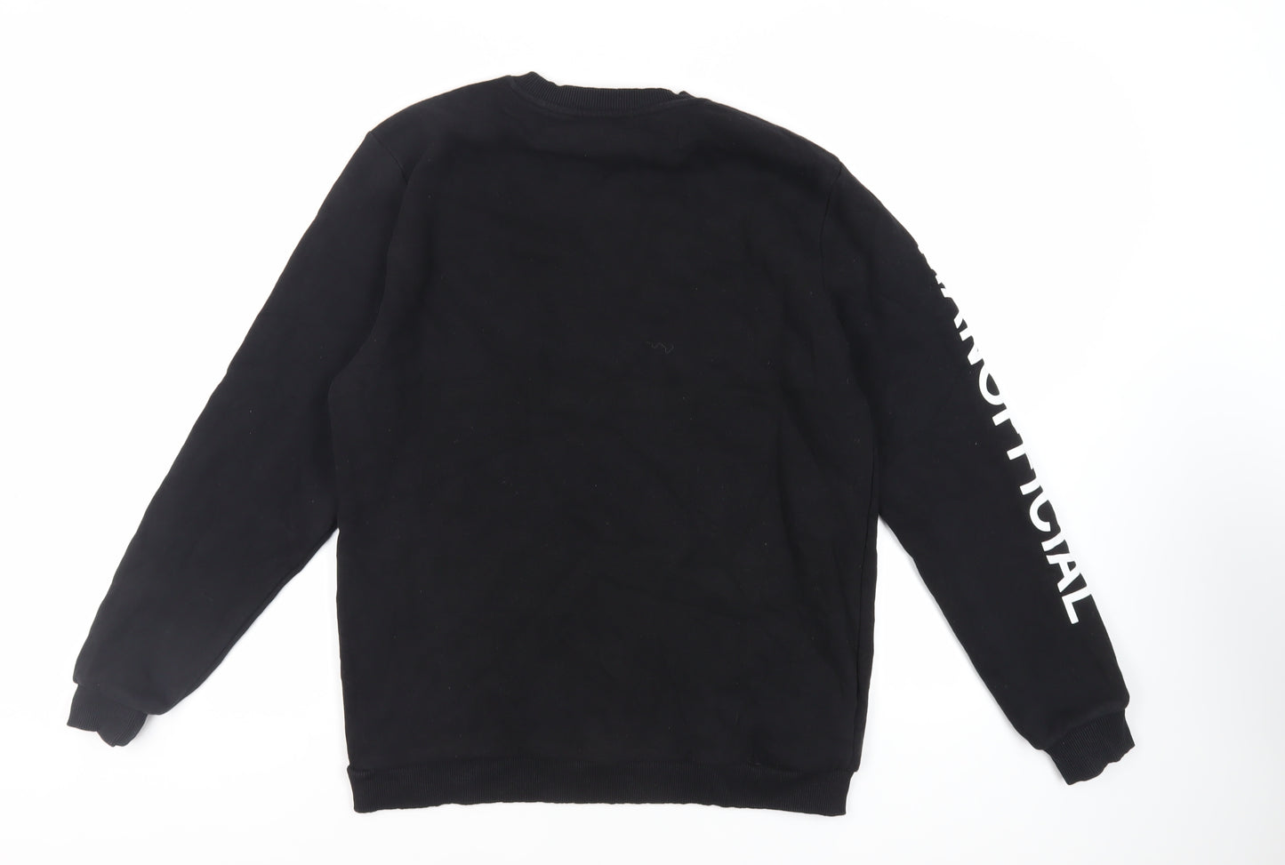 Boohoo Man Mens Black Cotton Pullover Sweatshirt Size L - Logo