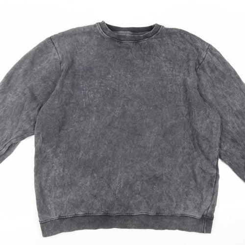 Boohoo Man Mens Grey Cotton Pullover Sweatshirt Size 4XL - Acid Wash