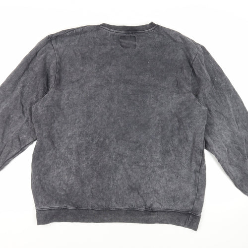 Boohoo Man Mens Grey Cotton Pullover Sweatshirt Size 4XL - Acid Wash