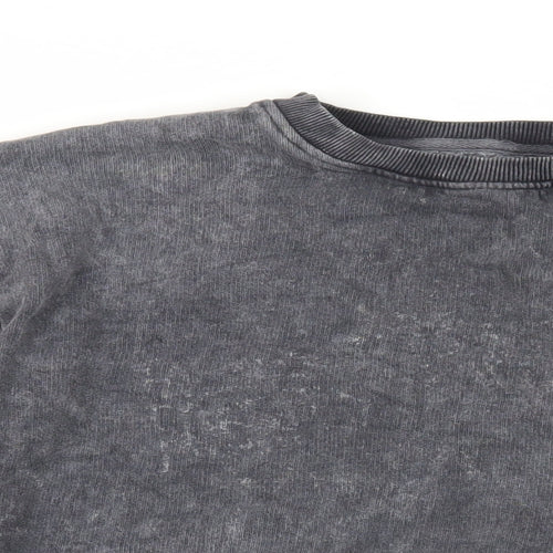 Boohoo Man Mens Grey Cotton Pullover Sweatshirt Size 4XL - Acid Wash