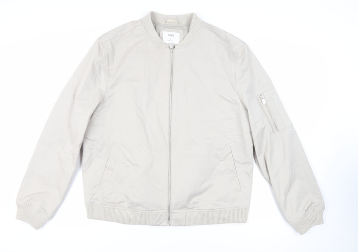 Marks and Spencer Mens Beige Jacket Size XL Zip