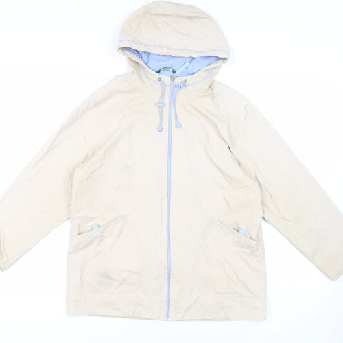 Marks and Spencer Womens Beige Jacket Size 12 Zip - Hooded